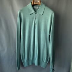 JOHN SMEDLEY ジョンスメドレー コットンニットポロ Mグリーン英国製