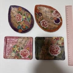4点セット 和柄　一閑張り　古文書　柿渋仕上げのサムネイル