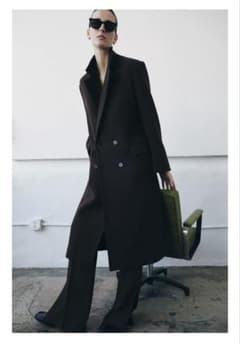 ZARA ZW COLLECTION ウールオーバーサイズダブルブレストコート - メルカリ