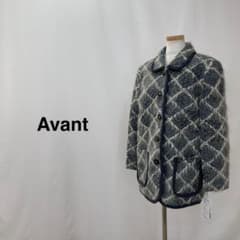 Avant アバン ウール混 チェック ジャケットコート ライトグレーのサムネイル