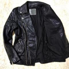 美品 ムーンエイジデビルメント ライダースジャケット ダブル 黒色 サイズ44 美品 ムーンエイジデビルメント ライダースジャケット ダブル 黒色
