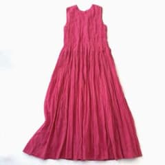 ヌキテパ コットンボイルシャーリングスリーブレスドレス ロング 