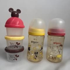 哺乳瓶 ほにゅうびん2本セット　ピジョン　ミッキー　くま - 4