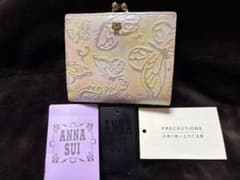 ANNA SUI パピヨン がま口 二つ折り 財布 新色 イエロー 未使用新品 ANNA SUI パピヨン がま口 二つ折り 財布 新色 イエロー 未使用新品