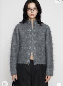 LAGUA GEM ZIP SIDE EYELET ニット グレー　新品 LAGUA GEM ZIP SIDE EYELET ニット - メルカリ