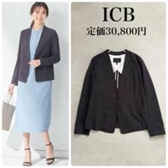 ICB ノーカラー セットアップ リネン混 ブラック M ICB Refined Ox ノーカラージャケット リネン混 ブラック - メルカリ