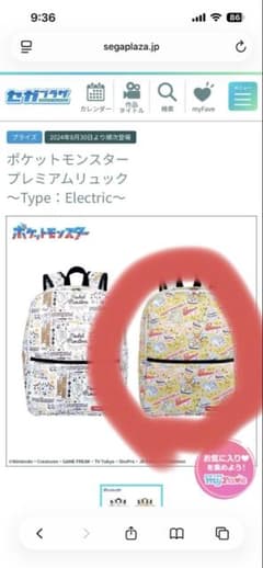 （新品）ポケモン プレミアムリュックのサムネイル