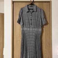 ZARA チェック柄 プリーツ シャツワンピース Mのサムネイル