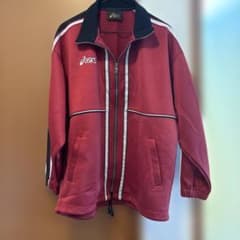 asics アシックス トラックジャケット ジャージ ボルドー - メルカリ