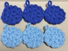 ハンドメイド かぎ針編み アクリルたわし 6枚セット