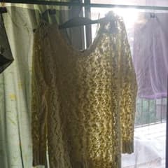ゆったり黄色ロングニットのサムネイル