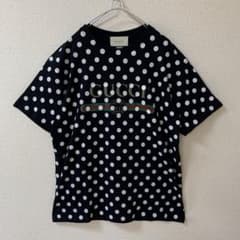 美品、希少】Gucci Tシャツ ロゴ ポルカドット 黒 L - メルカリ