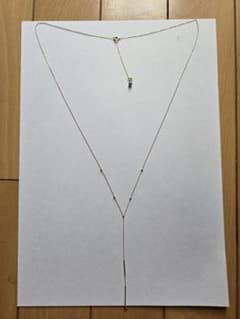 K10 Y字型ネックレス ビーズ付き - メルカリ