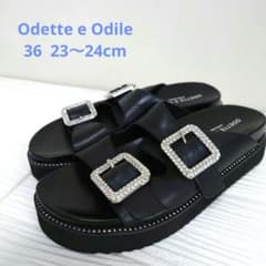 Odette e Odile　ビジューダブルベルト サンダル　36