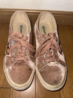 Superga ベルベット 刺繍 ピンク スニーカーのサムネイル