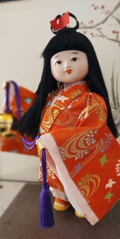 日本人形「福鈴」ガラスケース入り 市松人形 わらべ人形 雛人形 8号