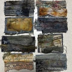 布タグ リメイクデニム コラージュ ラッピング素材 ジャンクジャーナル