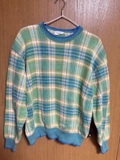 men's melrose チェック柄 ニットセーター 長袖のサムネイル