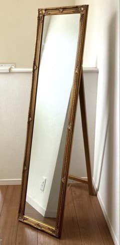 完成品 アンティーク調姿見 高級感　160cm アンティークミラー ゴールド 金 完成品 アンティーク調姿見 高級感 160cm アンティークミラー ゴールド