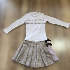 mezzo piano 長袖カットソー 130cm チェックスカート130cmのサムネイル