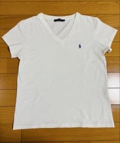 Ralph Lauren ホワイト Vネック Tシャツ Lのサムネイル