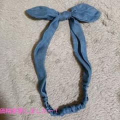 大人用のデニムリボンへアバンドのサムネイル
