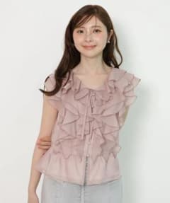 アプワイザーリッシェ 花びらフリルブラウス 2026SS ピンクベージュ
