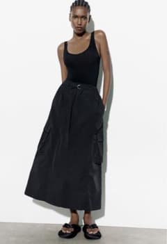 ZARA ナイロン　カーゴスカートのサムネイル