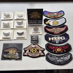 ハーレーオーナーズグループ H.O.G ピンバッジ ワッペン 9点　まとめ売り ハーレーオーナーズグループ H.O.G ピンバッジ ワッペン 9点 まとめ
