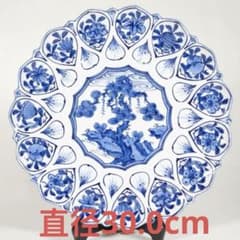 古伊万里の伝統 日本の銘窯 源右衛門作 染付輪花文 花型大皿 - メルカリ