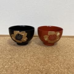 Thumbnail of 【未使用】山中漆器 夫婦汁椀セット