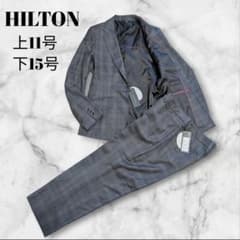 HILTON パンツセットアップ 大きいサイズ グレー チェック上11号下15号