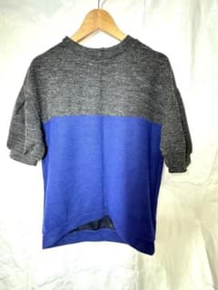 新品未使用　Shelney シーナリー バイカラー 半袖ニット バックジップ M
