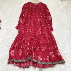 2025 未使用級✨フリーダ シボリ プリント ティアード ワンピース