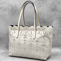 未使用級 エルマンノ シェルヴィーノ パンチングトートバッグ 肩掛け