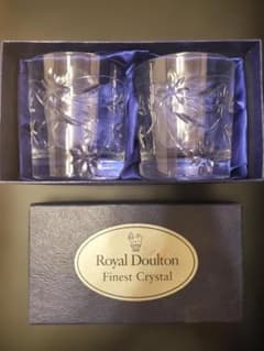 未使用Royal Doulton ロイヤルドルトン クリスタルロックグラス ペアのサムネイル