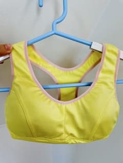 イエロー　スポーツブラ　水着　日本製　S/Mのサムネイル