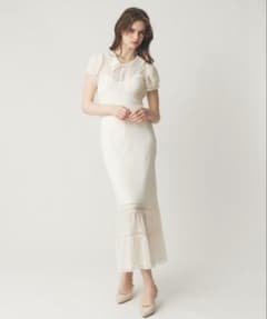 DEICY シフォンレースカラーワンピース アイボリーのサムネイル