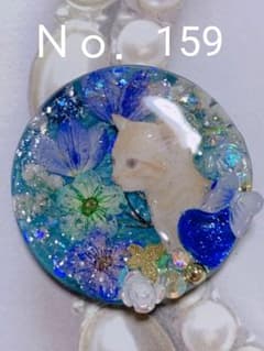 Ｎｏ．159ハンドメイドレジンヘアゴムorブローチ丸×猫のサムネイル