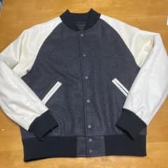 UNIQLO スタジャン メンズ グレー ホワイトのサムネイル