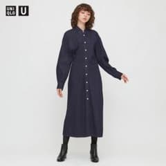 デニム ロング シャツ ワンピースのサムネイル