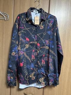 新品 BENDER TOKYO 総柄シャツ 長袖 スカーフ柄 馬具柄 チェーンのサムネイル