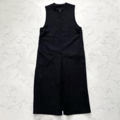 CLOCHE フロントジップスリットジャンパースカート ロング 上品 ブラックのサムネイル