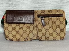 【極美品】GUCCI グッチ GGキャンバス シェリーライン ウエストバッグのサムネイル