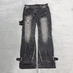 archive MIDAS gimmick flared black denim | Mercari