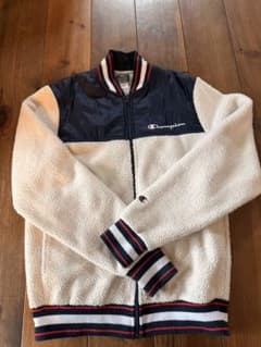 Champion フリースジャケット ボア ネイビー×ホワイトのサムネイル