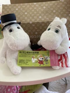 昔のムーミン展激レア！！！未使用チケット付き！　ムーミンパパ&ママぬいぐるみのサムネイル