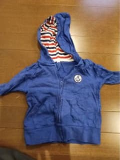 キッズ ジップアップパーカー ブルー 90cmのサムネイル