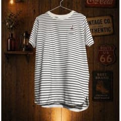 【MOOMIN】ムーミン リトルミイ ボーダーTシャツ 胸ポケット 白×黒 古着のサムネイル