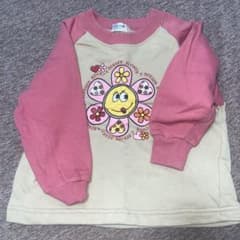 ピーべメール　花柄 長袖カットソー 100cm ピンク/クリームのサムネイル